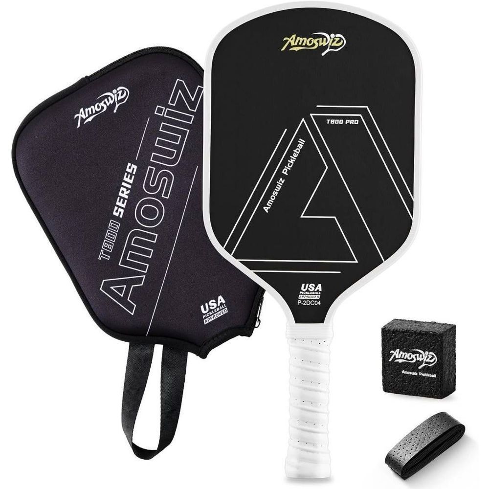 Pickleball Paddle 16MM T800 Carbon Fiber Racket with Cover & Eraser NWT